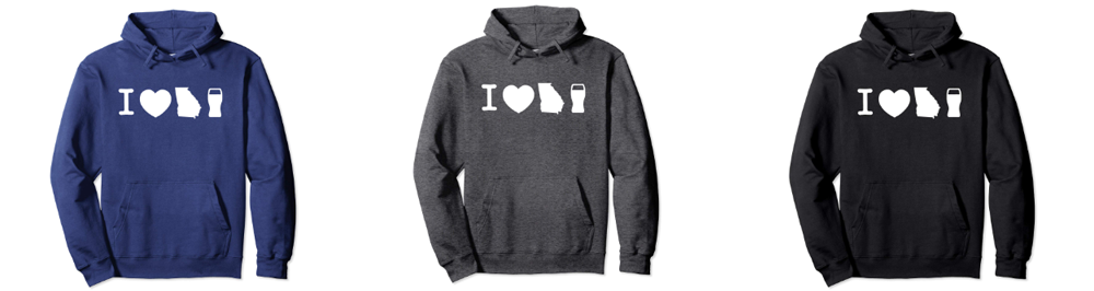 I Love Georgia Beer Hooded Sweatshirts Hoodies
